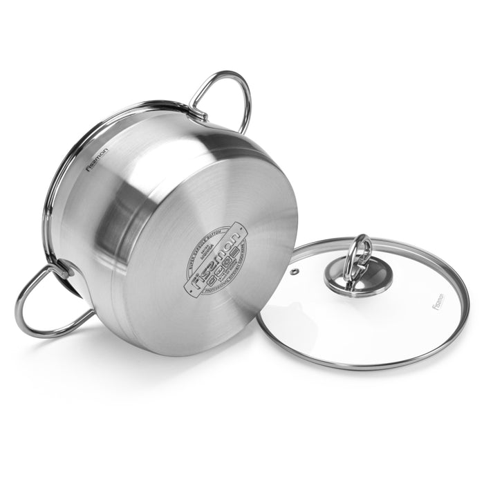 Stockpot MONICA 24cm/6.1 LTR with Glass Lid Stainless Steel