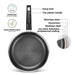 Deep Frying Pan Iron Chef 28x6cm With Non-Stick Coating (Stainless Steel)