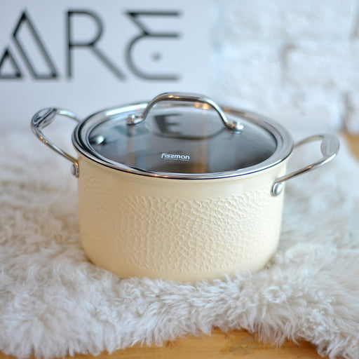 Saucepan With Lid Beige/Silver  Brigitte Series Stainless Steel 18х8.5cm