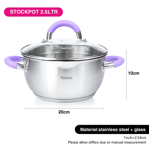 Casserole With Lid  Annette Series Stainless Steel And Built-in Strainer Silver 20x10cm