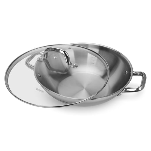 Wok Vero 32cm/5LTR With Glass Lid Stainless Steel