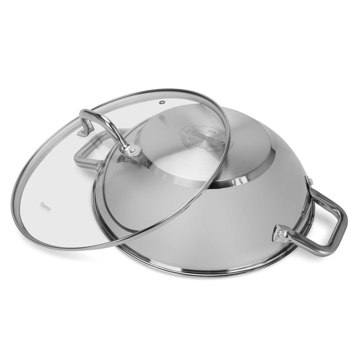 Wok Vero 32cm/5LTR With Glass Lid Stainless Steel