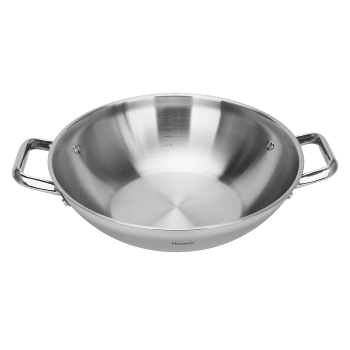 Wok Vero 32cm/5LTR With Glass Lid Stainless Steel