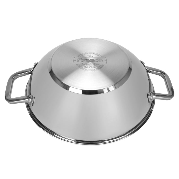 Wok Vero 32cm/5LTR With Glass Lid Stainless Steel