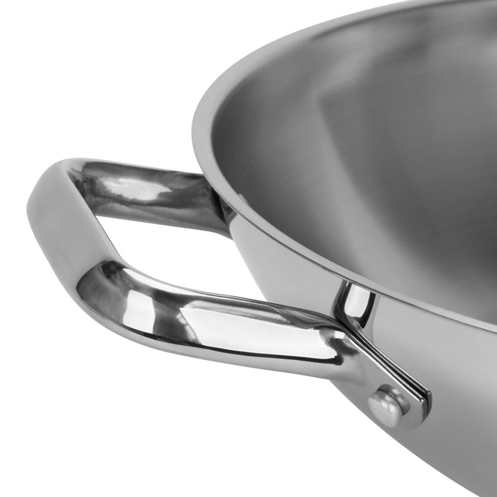 Wok Vero 32cm/5LTR With Glass Lid Stainless Steel