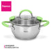 Casserole with Glass Lid Silver Stainless Steel 2LTR/18cm