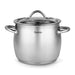 Stockpot With Glass Lid 18/10 (INOX304) Stainless Steel With Induction Bottom Silver 22x18.7cm/7.7Liters