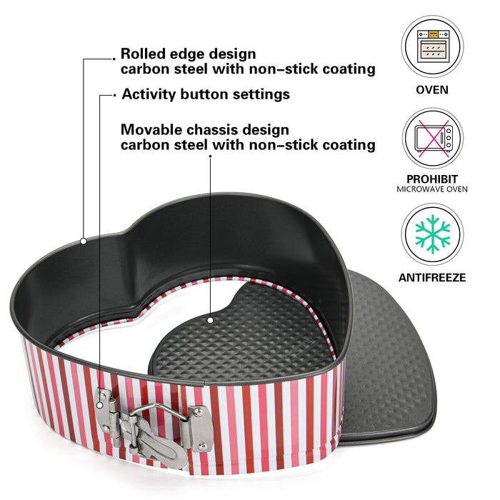 Cake Pan Piana Heart-Shape With Lock 21cm