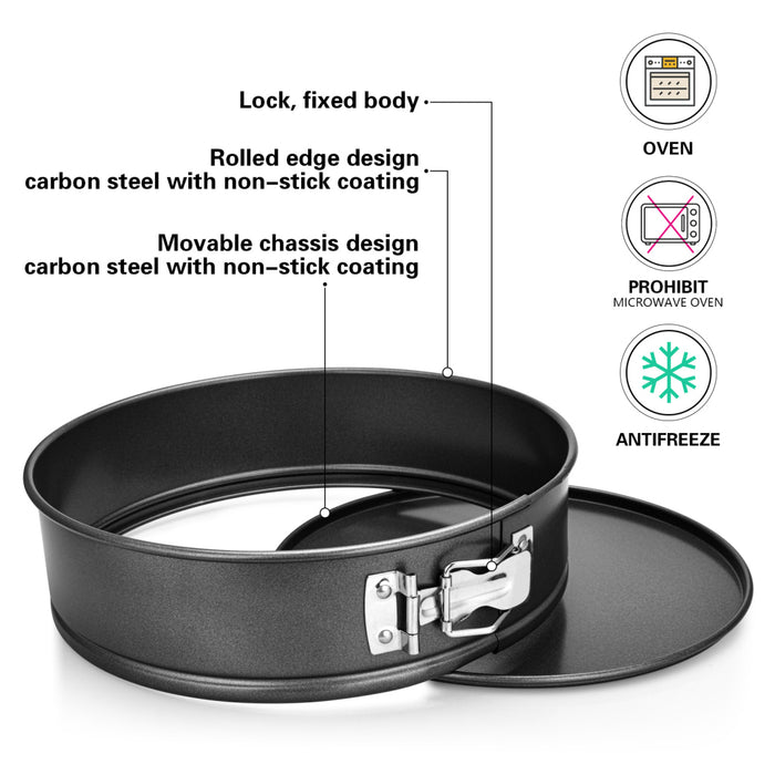 Springform pan 26cm DARK-GREY (Carbon Steel with Non-stick Coating)