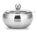 Sugar Bowl With Glass Lid And Spoon 460 ml (Stainless Steel)