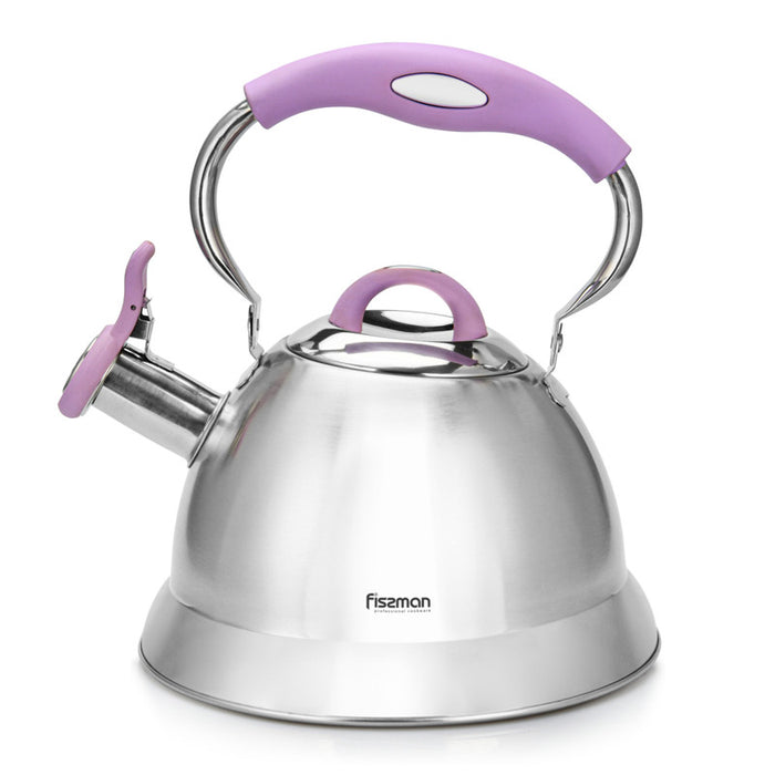 Bonnie Whistling Tea Kettle Silver/Purple 2.2LTR