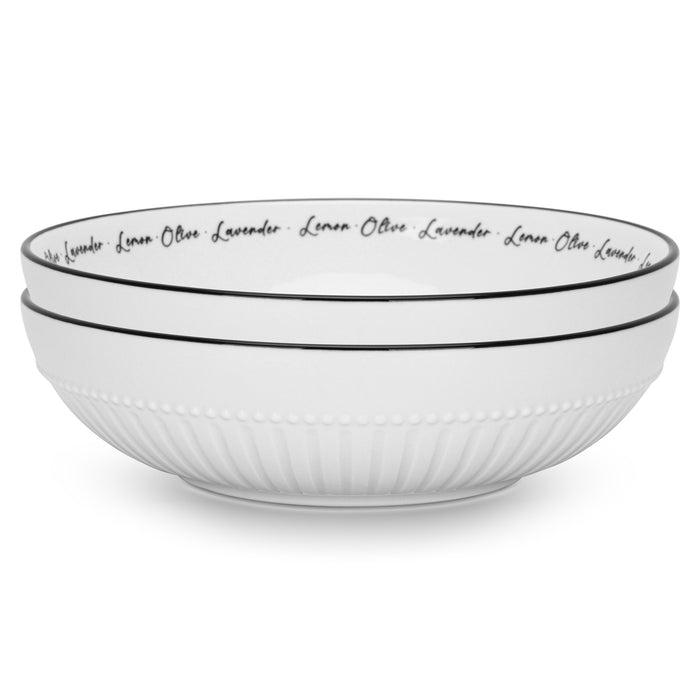 2-Piece Deep Plates Lemon Provence 18cm Porcelain