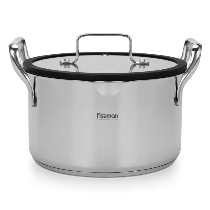 Stockpot 20cm/3.45 LTR FABIA with Glass Lid (Stainless Steel)