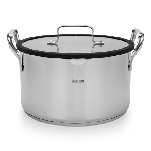 Stockpot 24cm/5.8 LTR FABIA with Glass Lid  (Stainless Steel)