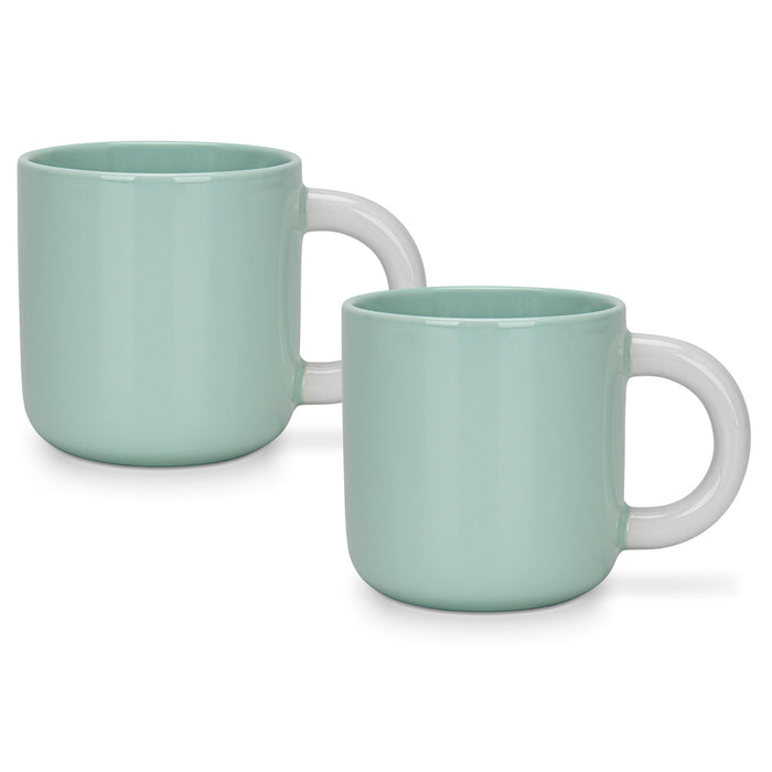 2-Piece Mugs 360ml  Green New Bone China