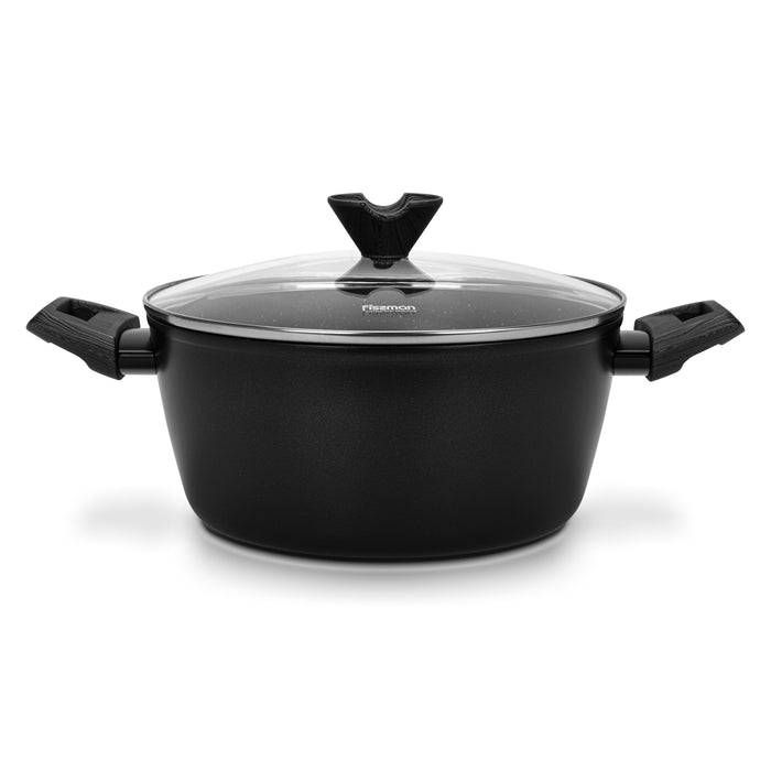 Stockpot Angela 24/4.2 LTR With Glass Lid Aluminium With Non-Stick Coating
