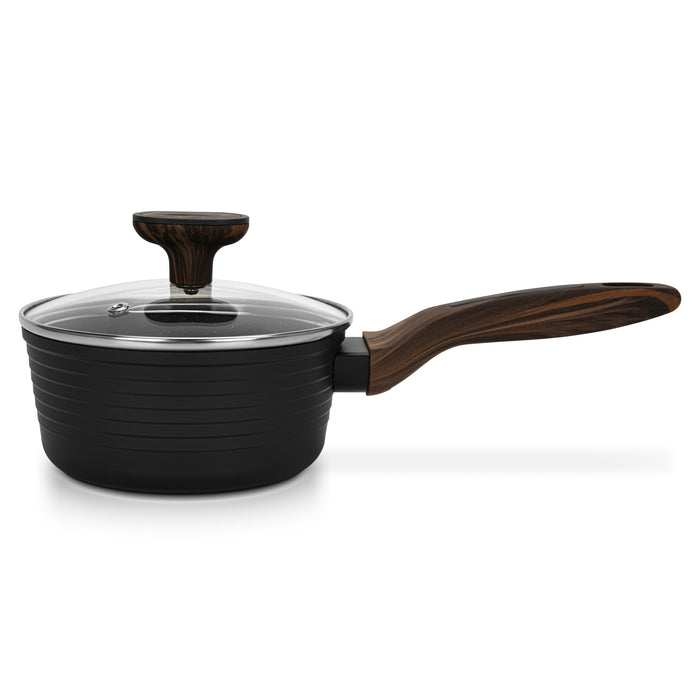 Sauce Pan Cuisine 16cm/1.3LTR With Glass Lid Aluminium With Non-Stick Coating