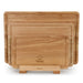 3-Piece Cutting Boards 35cm, 30cm, 25cm With Stand Rubber Wood