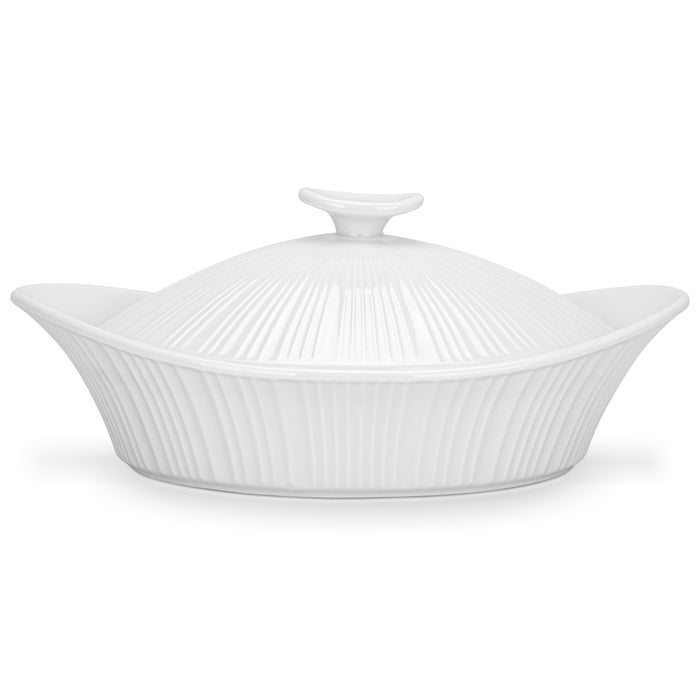 Ceramic Oval Baking Dish with Lid 25x21.5х8cm/1.2LTR