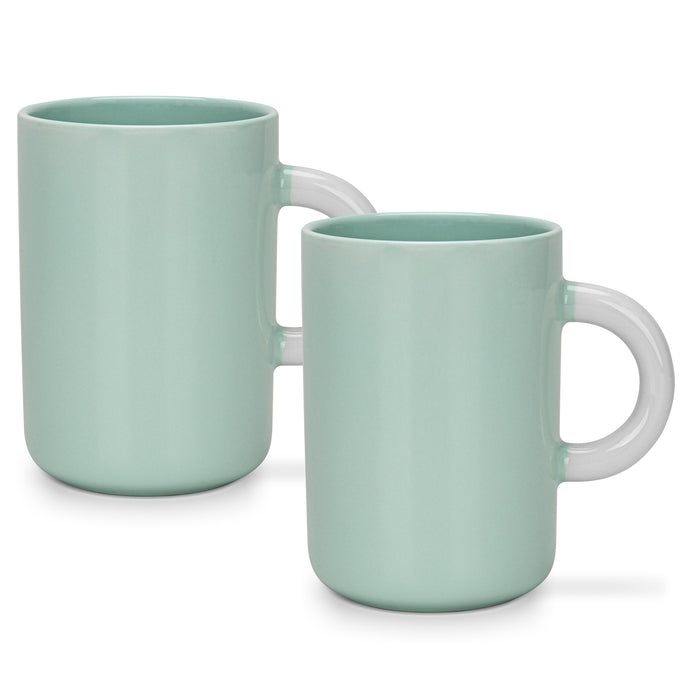 2-Piece Mugs 540ml  Green New Bone China