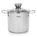 Cooking Pot 1.9L with Glass Lid, Stainless Steel Stockpot 14x12.5cm Mini Cook Series