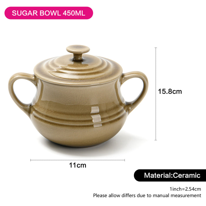 450ml Sugar Bowl Crackle Ceramic Tableware Series