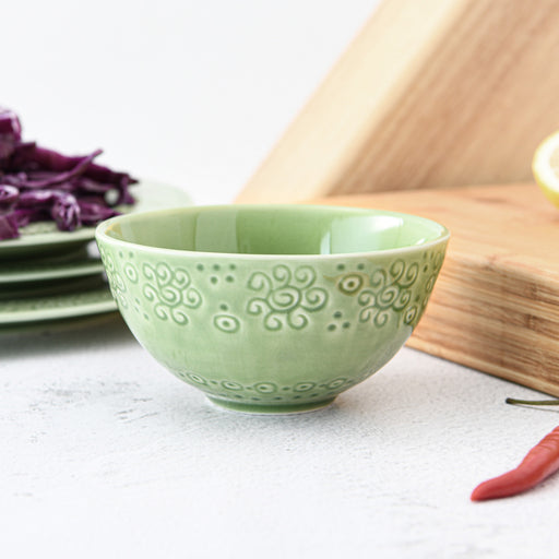 580ml Bowl 14cm Green Crackle Ceramic Tableware Series