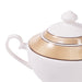 Fissman Teapot and Sugar Bowl Set, Porcelain Tea Set Versailles Series | 1350mL Teapot with 500mL Sugar Bowl | Elegant Textured Golden Design | Tea or Coffee Serving Set with Lid