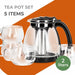 5-in-1 Teapot Set 2 Liter Teapot and 4-Piece Tea Cup 320mL — Borosilicate Glass with Infuser