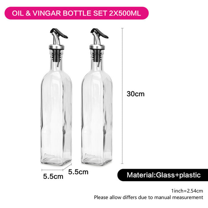 2-Piece Oil and Vinegar Bottle Set 500ml