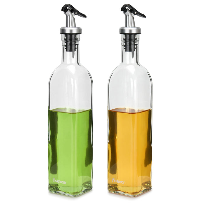 Oil and Vinegar Bottle Set of 2x500ml Glass