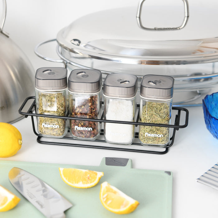 5-Piece Condiments Glass for Different Spices