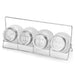4-Piece 195ml Glass Condiment Set with 1 Rack Organizer