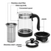 750ml Tea Pot with Filter Borosilicate Glass