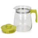 Glass Pitcher, Jug with Removable Lid And Convenient Plastic Handle Leakproof Green 1600ml