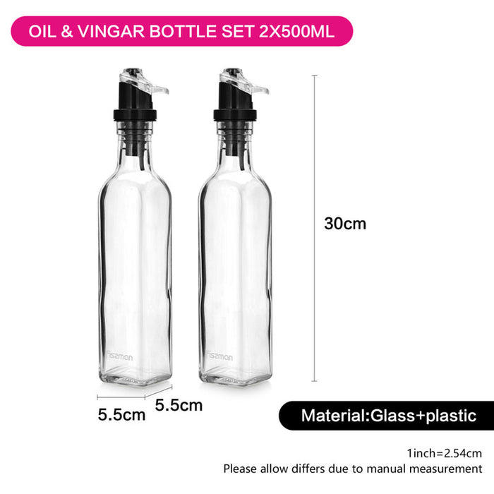 2-Piece Bottle 500ml Oil And Vinegar Condiments