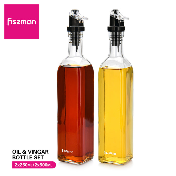 2-Piece Bottle for Oil And Vinegar Glass Set 250ml