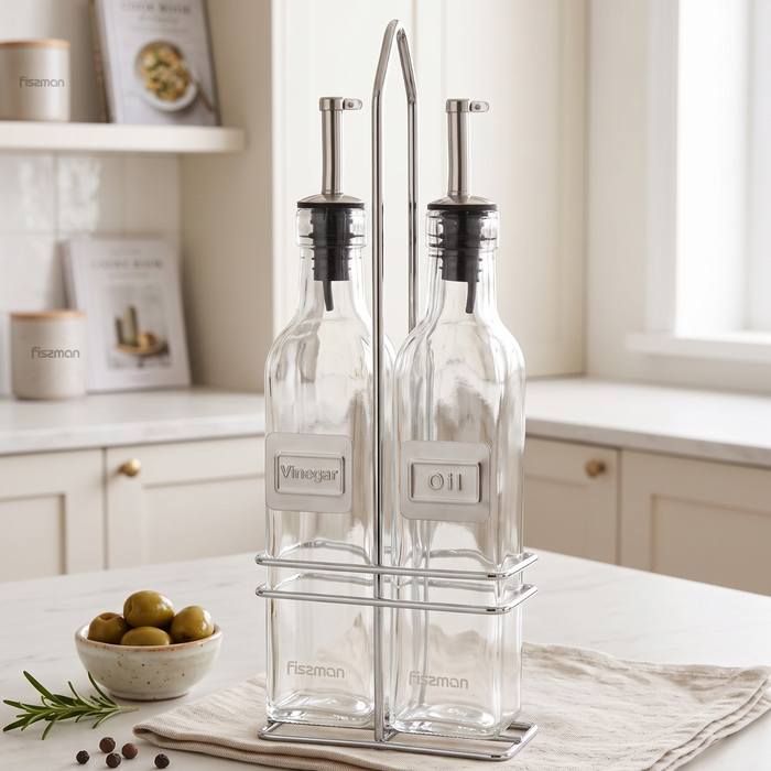 Oil and Vinegar Bottle Set 2x250 ml Glass