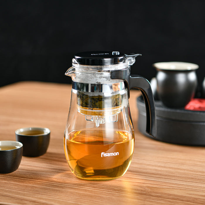 550ml Tea Pot with Removable Infuser, Glass Teapot Gunfu Series