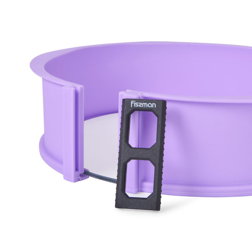Round Cake Pan with Silicone Sides Heat Resistant Glass 25cm
