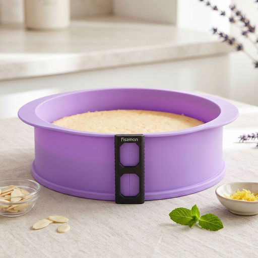 Separable Cake Pan with Heat Resistant Glass Bottom 25cm Purple