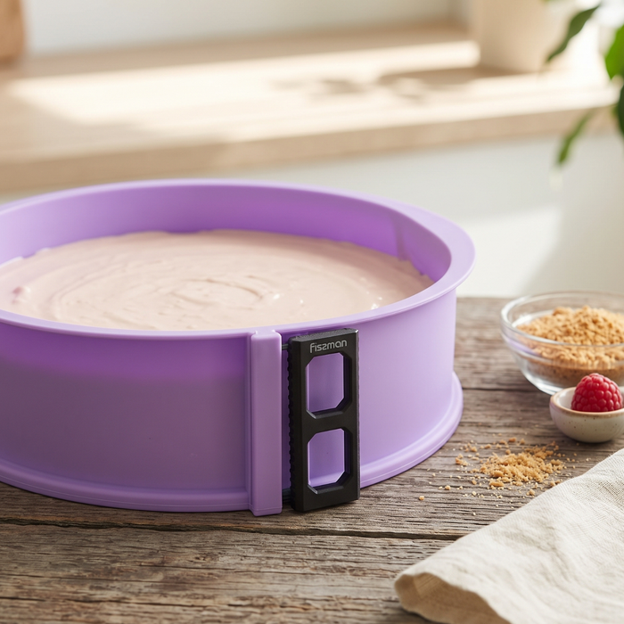 Separable Cake Pan with Heat Resistant Glass Bottom 25cm Purple