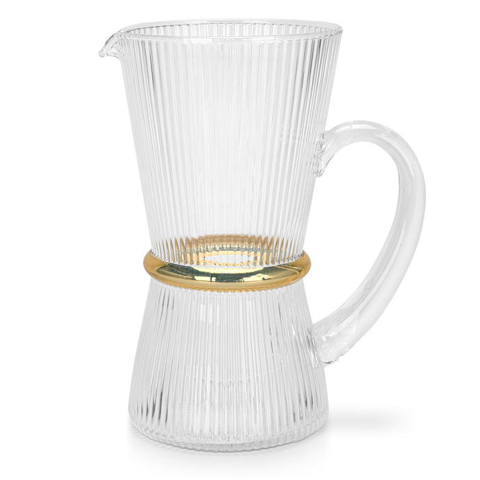 Jug 1700ml Glass With Golden Ring