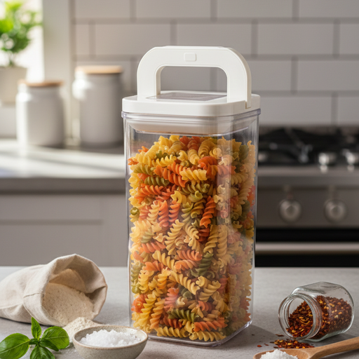 Square Flip-Lock Food Storage Container – 1.7LTR/21cm (Durable Plastic, Airtight)