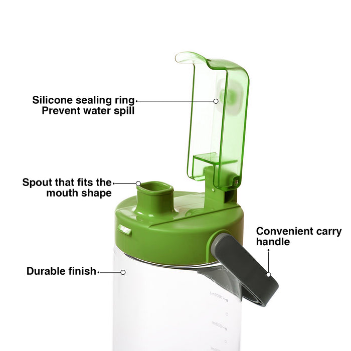 Water Bottle Plastic 1400ml Green