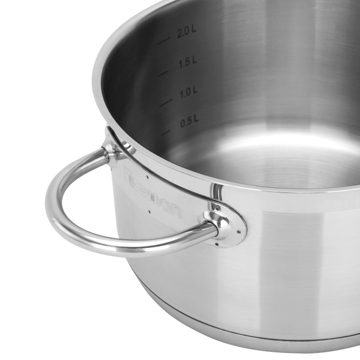 Casserole 18cm With Glass Lid Benjamin Series Stainless Steel