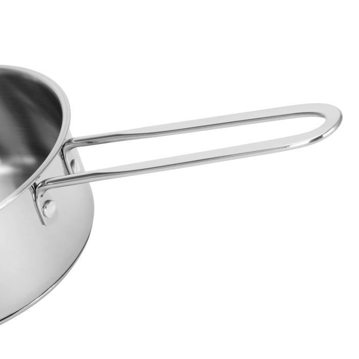 Saucepan 0.9L with Glass Lid, Stainless Steel Saucepan 14x6.5cm Mini Cook Series