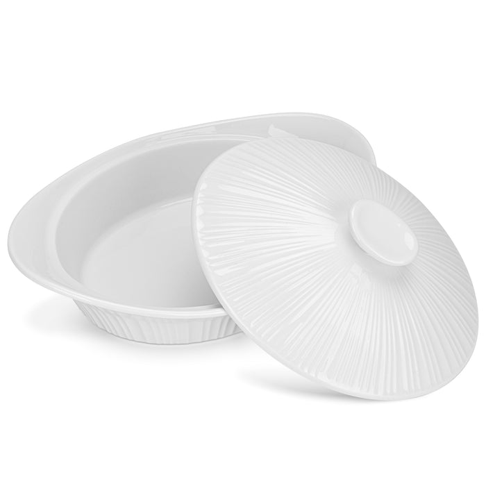 Ceramic Oval Baking Dish with Lid 25x21.5х8cm/1.2LTR