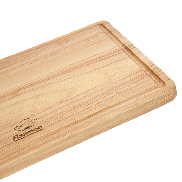 3-Piece Cutting Boards 35cm, 30cm, 25cm With Stand Rubber Wood