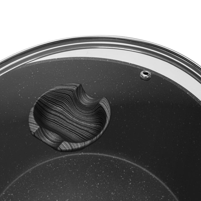 Stockpot Angela 24/4.2 LTR With Glass Lid Aluminium With Non-Stick Coating